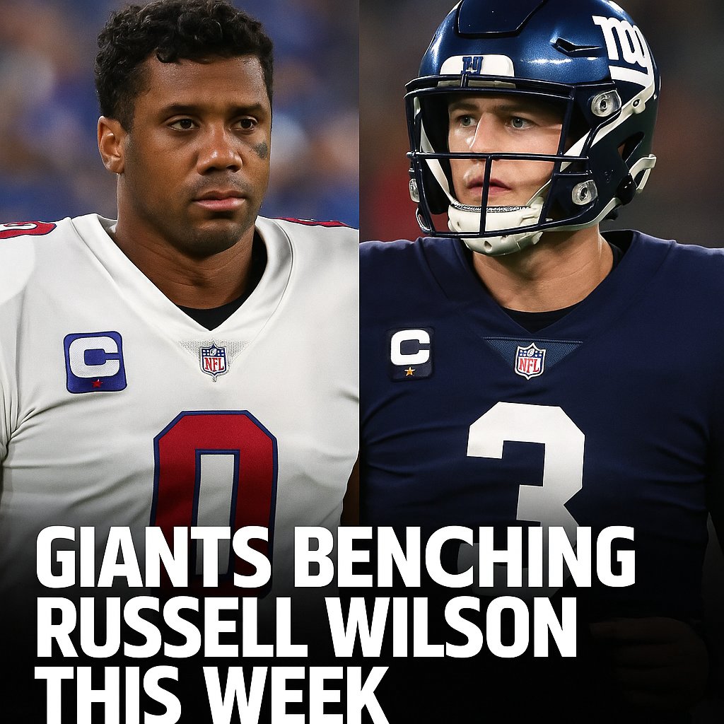 AggregateSports's tweet image. BREAKING: Giants benching Russell Wilson this week. Rookie Jaxson Dart gets the nod vs. Chargers 🚨
An 0-3 start, boos ringing in MetLife, and now a switch at QB. Is this the turning point? Dart’s moment has finally come. 
#NYG #JaxonDart #NFLDrama
