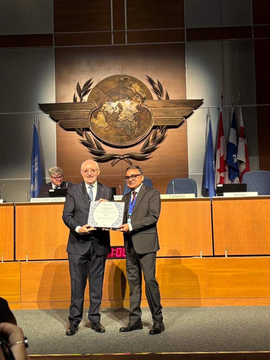 India’s aviation regulator <a href="/DGCAIndia/">DGCA</a> awarded <a href="/icao/">ICAO</a> Council President certificate for progress made in safety 

hindustantimes.com/india-news/ind…
