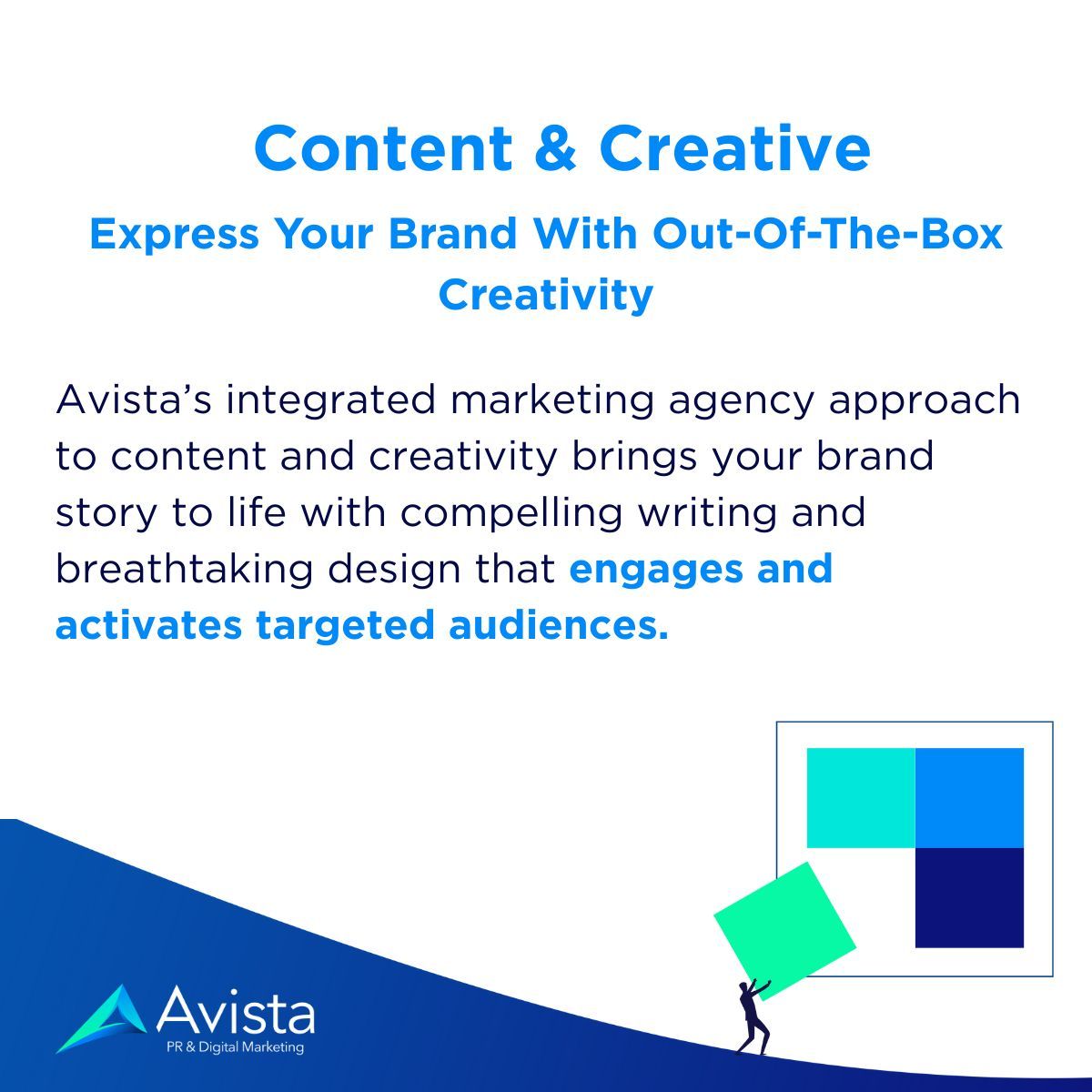 AvistaPR's tweet photo. Express your brand with out-of-the-box creativity using compelling writing and fresh designs.https://t.co/kKRXuvYyPa #brand #contentcreation https://t.co/0xNoYPHBDv