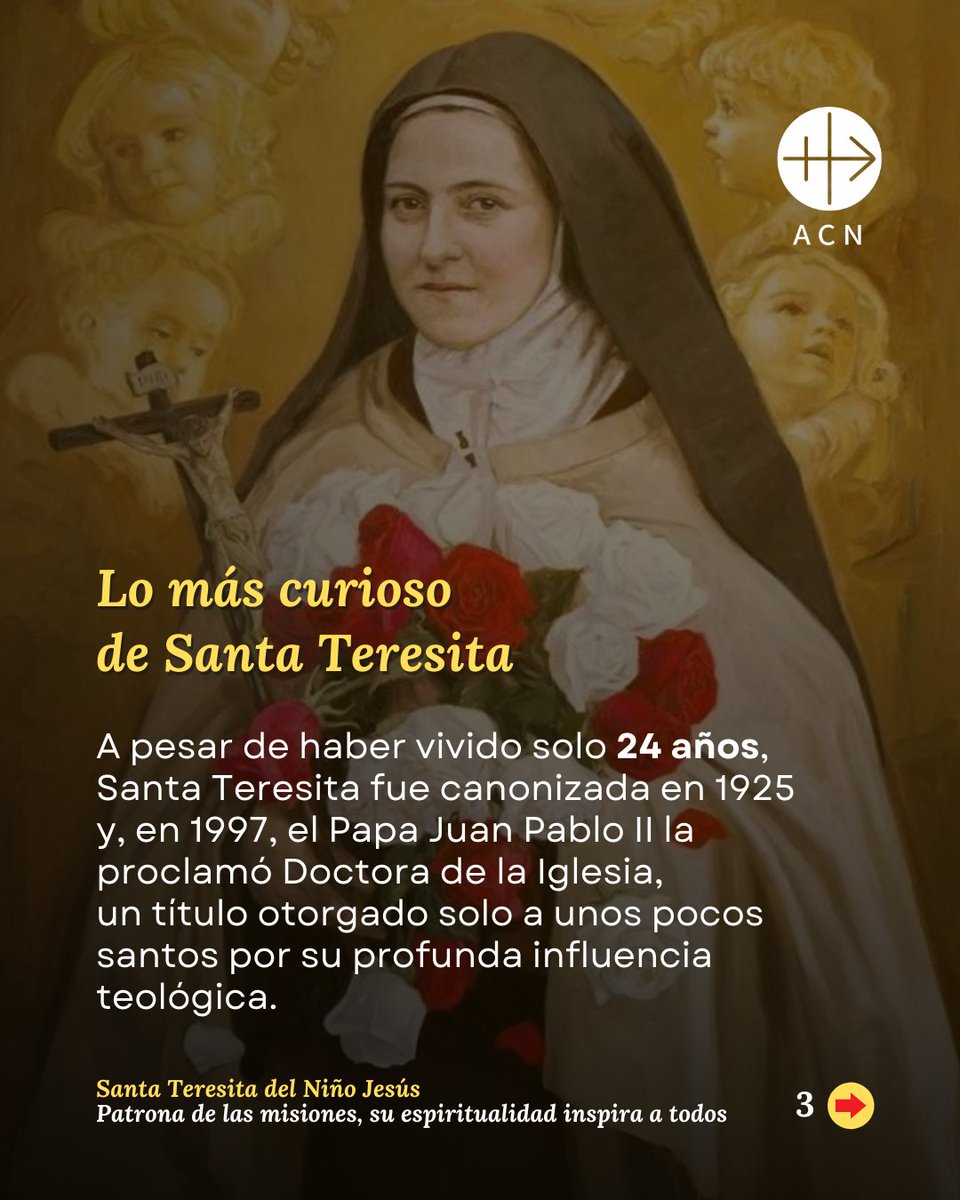 iglesiaquesufre's tweet photo. 🙏 Hoy recordamos a Santa Teresita del Niño Jesús, que nos enseñó que la santidad está en vivir con amor lo cotidiano.
✨ ¿Qué pequeños actos de amor puedes ofrecer hoy?
#SantaTeresita #FeEnLoCotidiano #AmorQueTransforma https://t.co/de0mDewyva