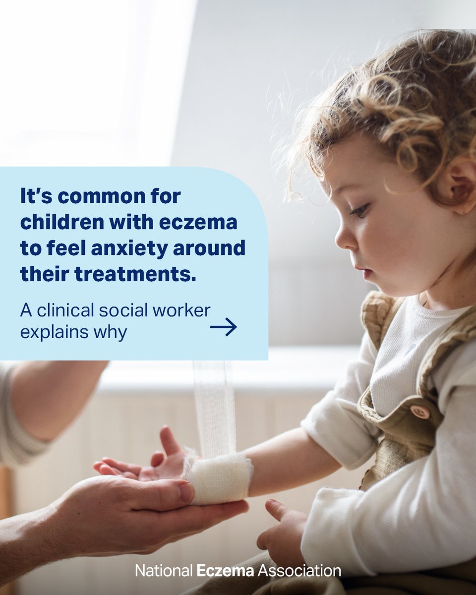 nationaleczema's tweet photo. Learn more about treatment-related anxiety in children with #eczema and how their caregivers can help them cope: https://t.co/aUOPHMUGrF

#GetEczemaWise #PediatricEczema #AtopicDermatitis https://t.co/QwrApaw5z8