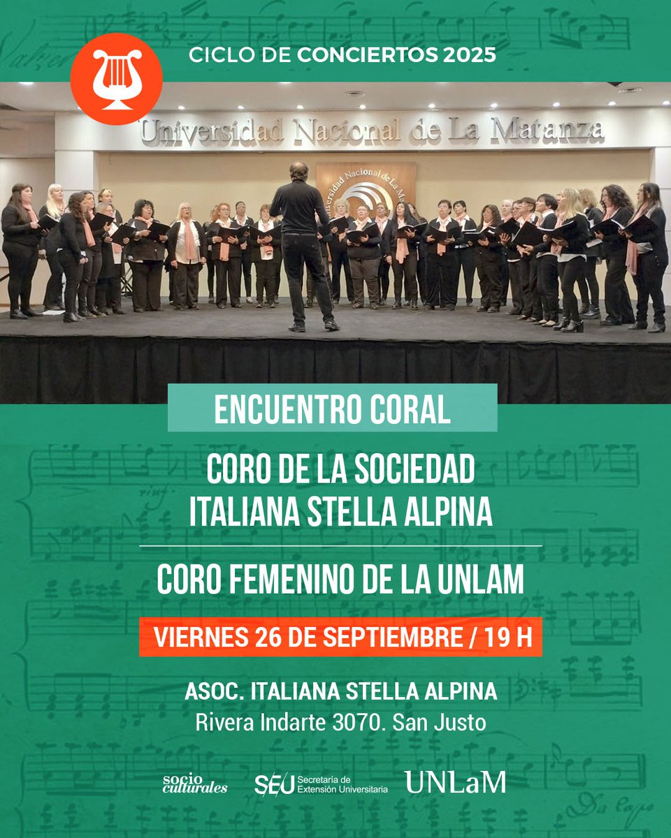 ConciertosUnlam's tweet photo. ESTE VIERNES!!!
#corofemeninounlam 
#StellaAlpina 
#SanJusto 
#LaMatanza 
#encuentrocoral https://t.co/i9gIik3g3P
