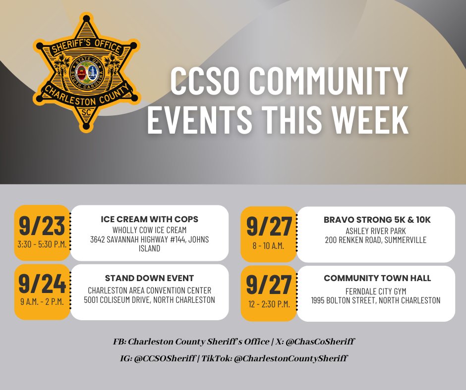 From grabbing a sweet treat with some of our deputies to talking about what's going on in your community, here's where you can catch the CCSO Community Engagement Unit this week! 

Let's make it a great one 💙 #CCSO #CommunityEngagement