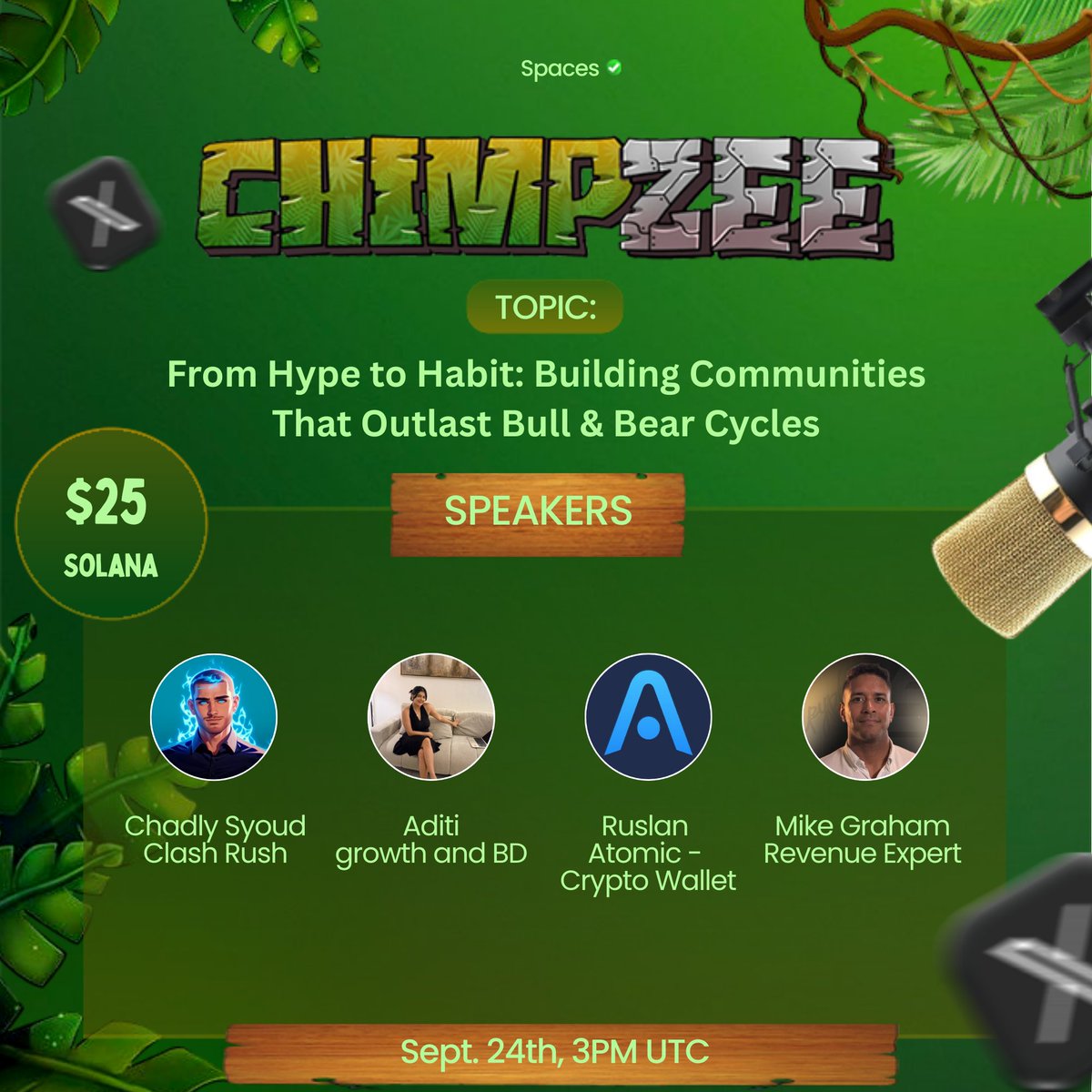 🚨 Space + $25 $Solana Giveaway 🚨

🤝 From Hype to Habit: Building Communities That Outlast Bull &amp; Bear Cycles
🗓️ Sept. 24th, 3:00 PM UTC

🥂 Speakers:
🔸Ruslan | Partnership Lead at <a href="/AtomicWallet/">Atomic - Crypto Wallet</a>
🔸Aditi - <a href="/OnchainAditi/">Aditi</a> | growth and BD
🔸Chadly Syoud - <a href="/ChadlySyoud/">Chadly Syoud</a> |