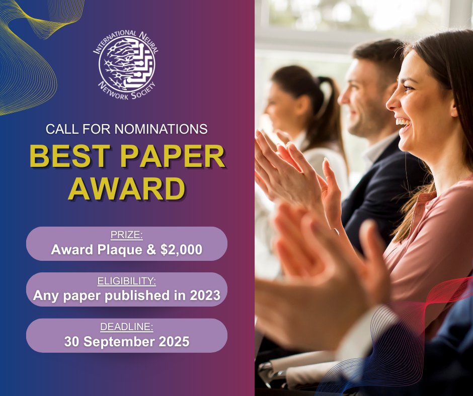 ⏳ Deadline Approaching: #NeuralNetworks #BestPaperAward

Each year, Neural Networks recognizes one exceptional paper with the Best Paper Award, celebrating research that drives progress in the field.

🔗 Nominate by 30 September: loom.ly/4wHPxVA