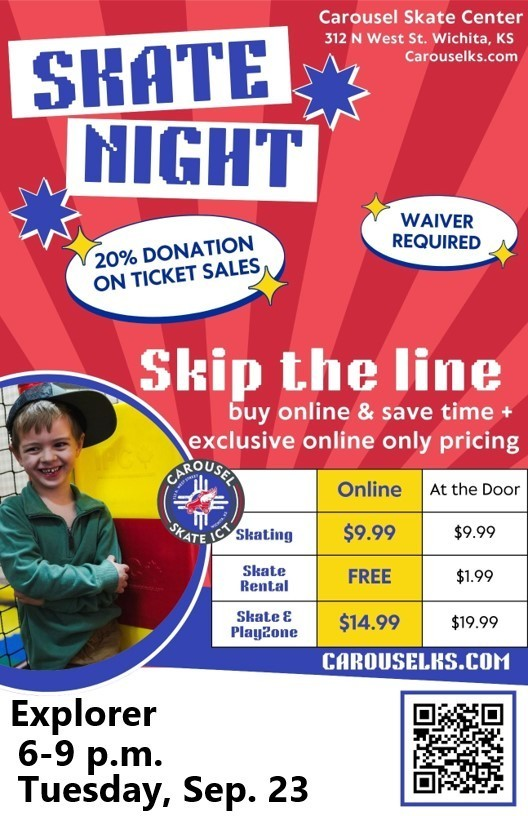 Explorer Spirit Night at Carousel Skate Center Tonight!