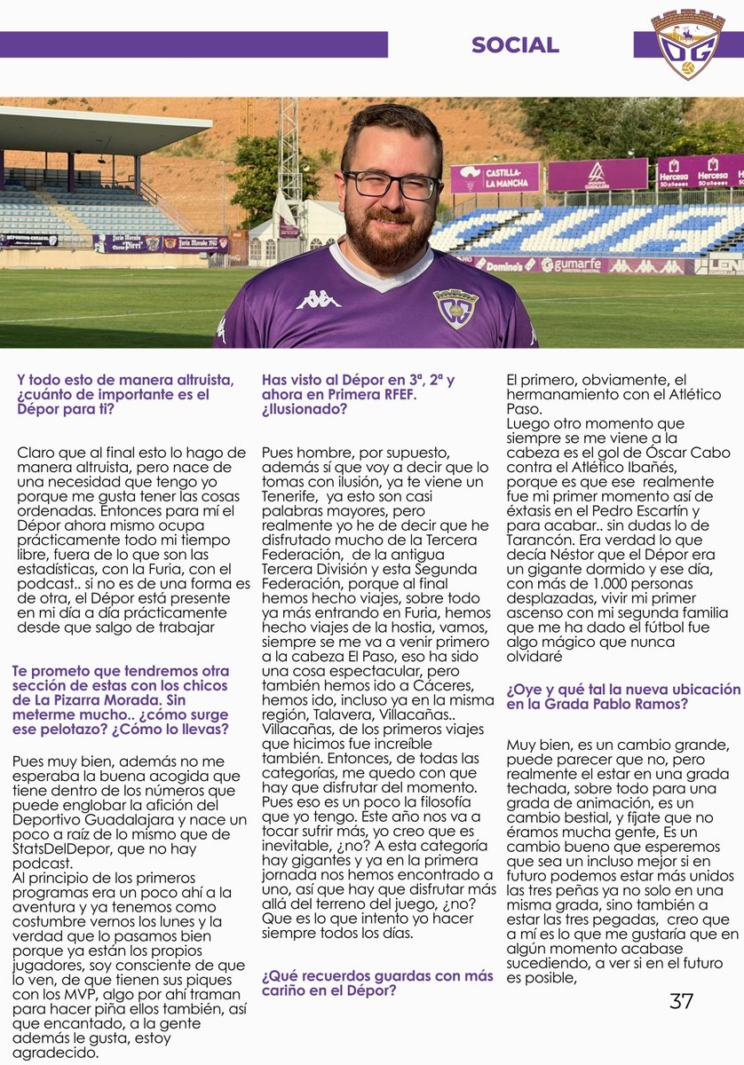 📕 #DéporVida 
💿Vol. 1

▶️Un placer conocer la persona que está detrás de <a href="/statsdeldepor/">🦍Stats del Dépor🦍</a> . Se llama Álvaro Sánchez y esta es su historia con la cuenta.

Entrevista completa en el #DéporVida de septiembre:
🔗 cdguadalajara.es/ya-disponible-…