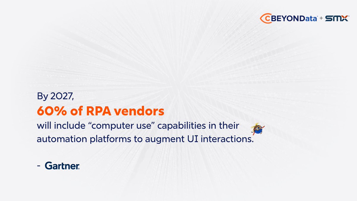 👏 Congratulations to our software partner <a href="/UiPath/">UiPath</a> on being named a Leader in the 2025 Gartner® Magic Quadrant™ for RPA for the 7th year in a row. At cBEYONData + SMX we’re proud to help clients put that automation power to work. Read the full report here: