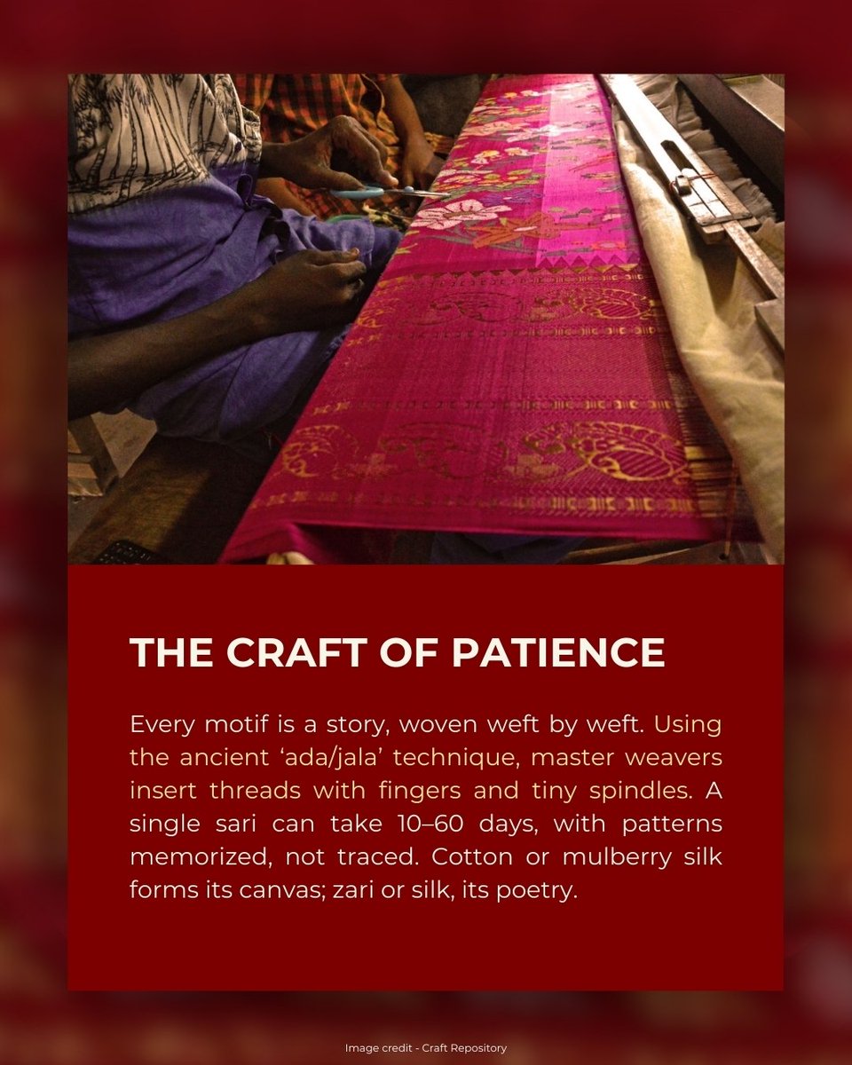 dchandlooms01's tweet image. To encounter an Uppada Jamdani saree is to behold a  triumph of human ingenuity and patience. 
#ministryoftextiles #dchandlooms #myproductmypride #myhandloommypride #gitag #culture #culturalheritage #sustainable #sustainability #heritage