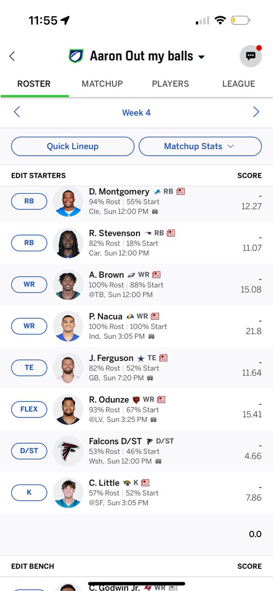 AsToTicBomber's tweet photo. @DynastyDadFF Need a RB bad, would you trade a TE for Trey benson or should I try and get someone else? 12 man ppr league https://t.co/OAb9cRYg21