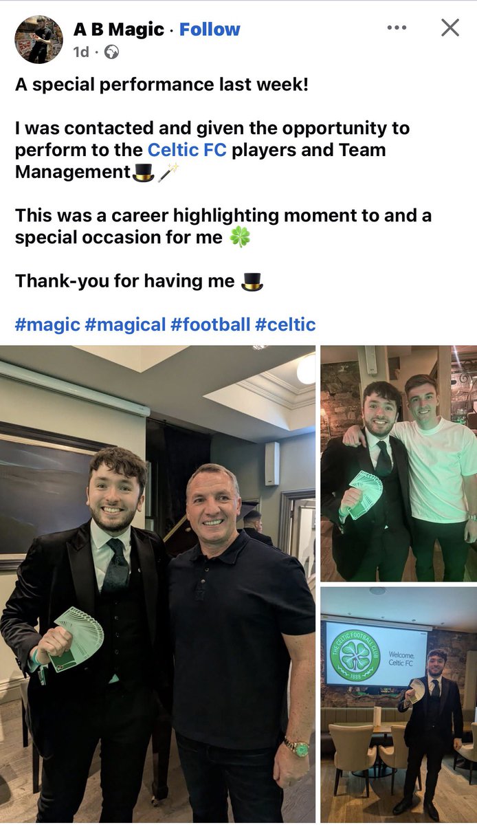 Hahaha no fucking way. Brendan got a magician in for team bonding right enough.
