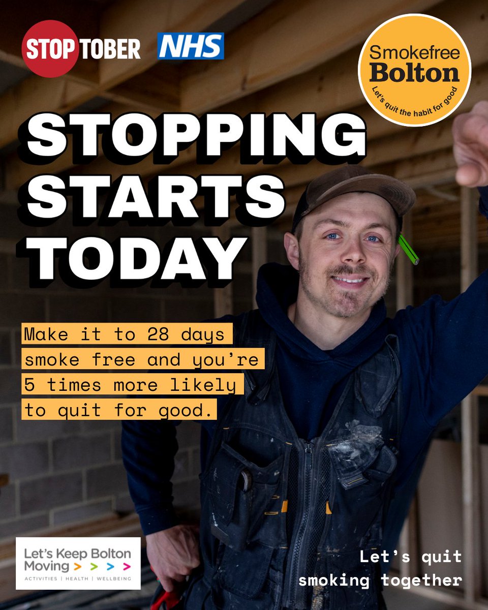 🎉 Stoptober 2025 – FREE support in Bolton to quit smoking!

📍 Drop into 1 of 6 libraries for face-to-face advice from a trained stop smoking advisor &amp; referral to a FREE quit programme.

View drop in timetable yhbolton.co.uk/quit-smoking

📞 Or simply start today call 01204 205090