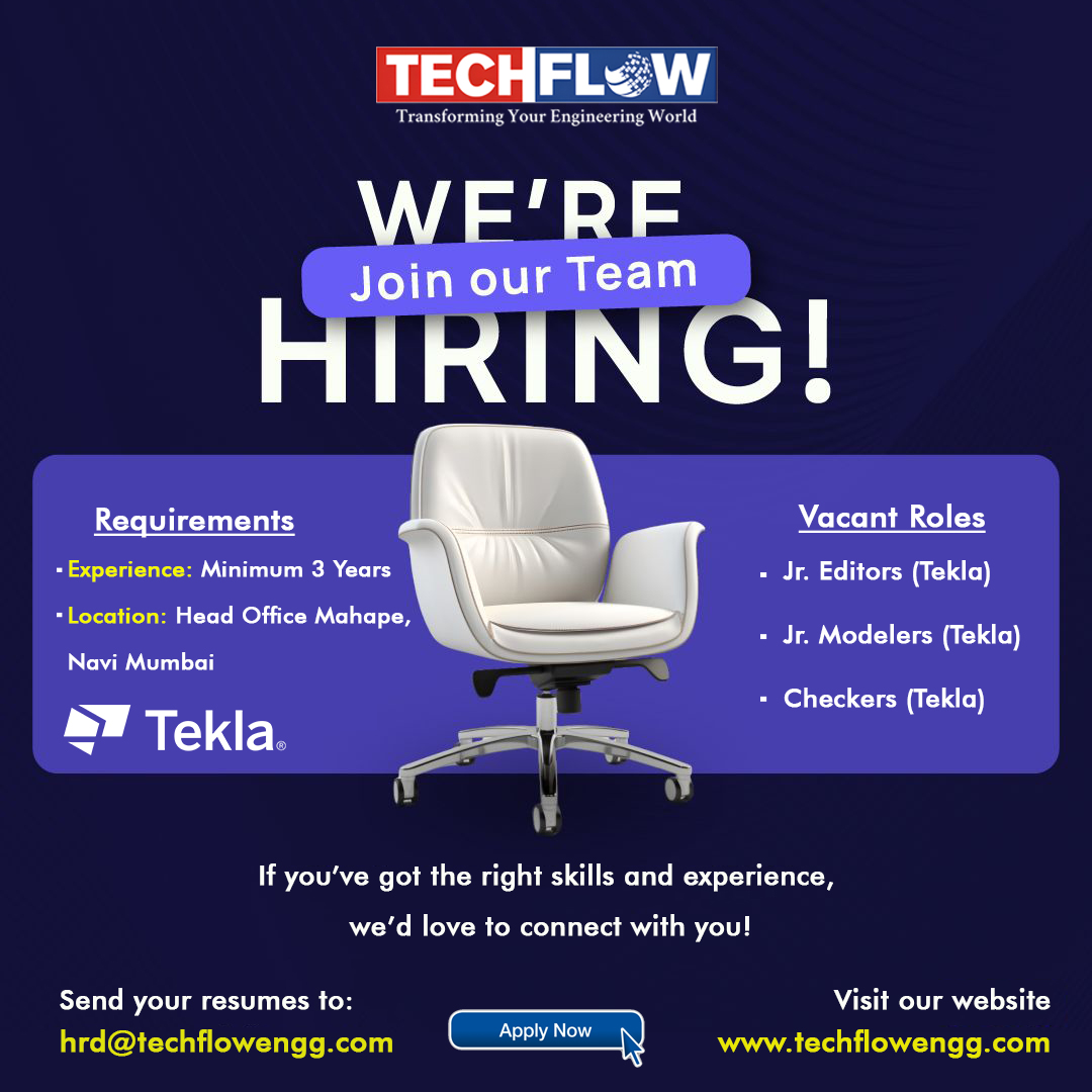 techflowengg's tweet image. 🚀 Dream. Build. Grow. 🚀
At Techflow, we don’t just create structures 🏗️ — we create opportunities 💡.
✨ This is YOUR chance to shine!
Be part of a journey where ideas turn into reality 💼🤝.
📧 Send your resumes: hrd@techflowengg.com
.
#Techflow #WeAreHiring #JoinOurTeam