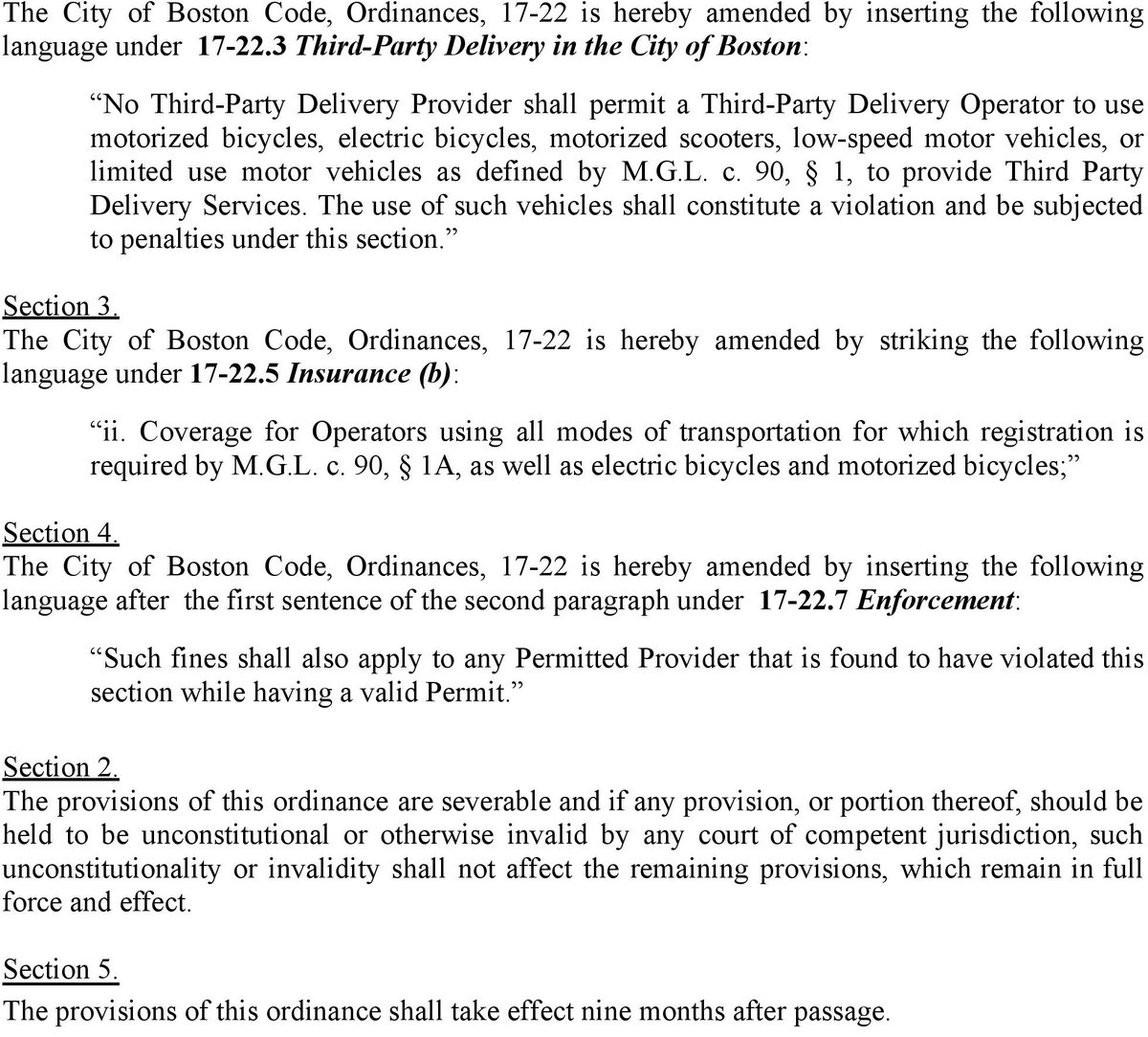 OnlyInBOS's tweet image. A month after a pedestrian was killed by a scooter delivery near Copley Square, a Boston city councilor is calling to ban e-bikes, mopeds and scooters for food delivery workers.