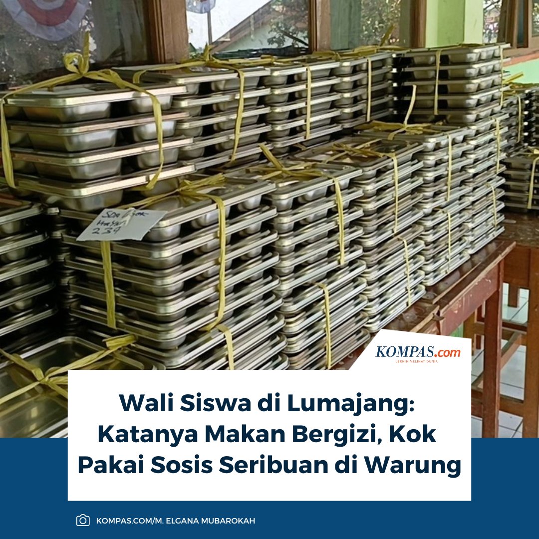Wali Siswa di Lumajang: Katanya Makan Bergizi, Kok
Pakai Sosis Seribuan di Warung

Baca di: surabaya.kompas.com/read/2025/09/2…