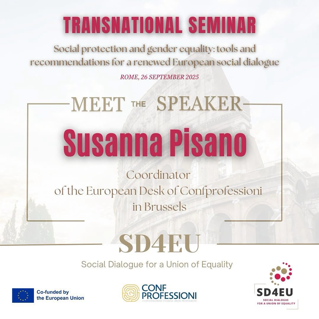 #MeetTheSpeakers 🎓
Now President of Confprofessioni Sardegna, Board Member of Fondoprofessioni, and Coordinator of the European Desk of Confprofessioni in Brussels.

She practiced as a lawyer for 40 years

Expert in European policies, equal opportunities, and gender equality.