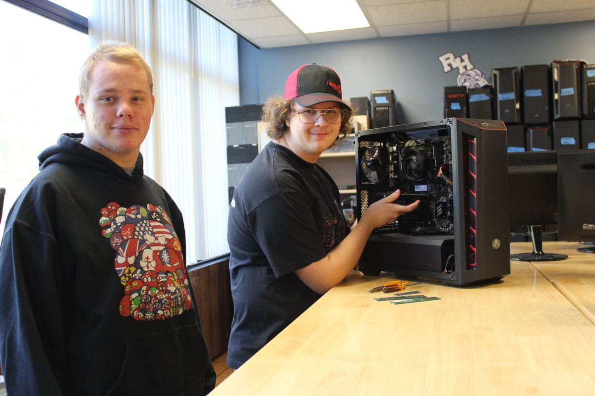 Students in Paul Herrmann’s Computer Technology program have been having fun getting ready for the new school year.  With an increased demand in the field, Mr. Herrmann’s students have been learning all the aspects of computer technology.