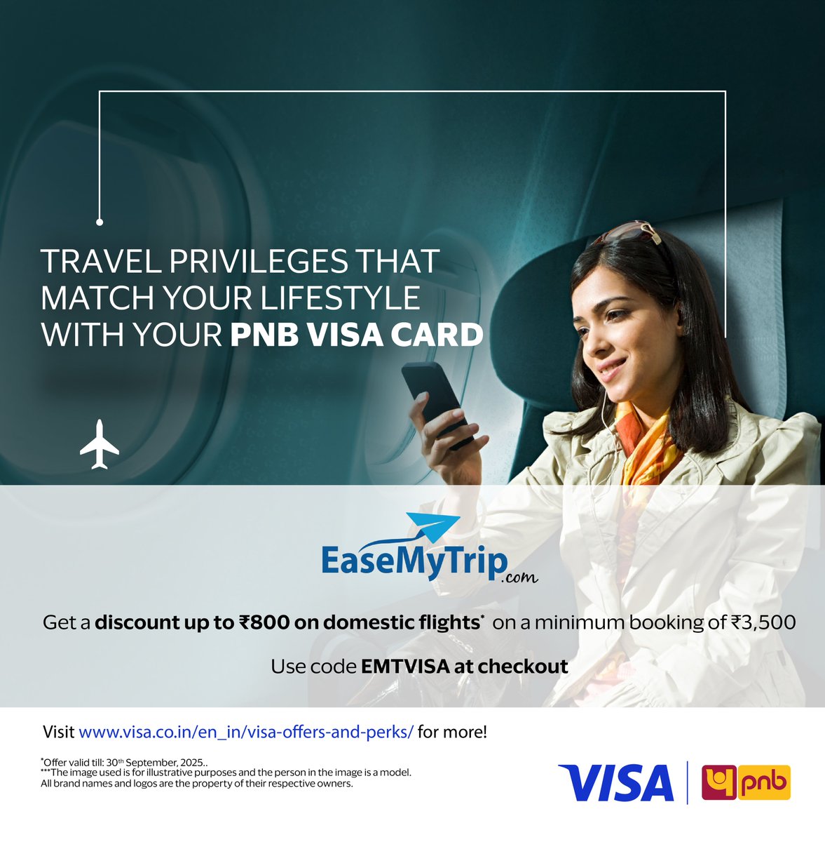 Wherever you go, let savings travel with you!
Enjoy exclusive flight discounts with your PNB Visa Card.

Apply now for PNB Visa Credit Card at apply.pnbcard.in and visit pnbcard.in to know more.

#PNB #Banking #VisaCard #Offers #Savings
