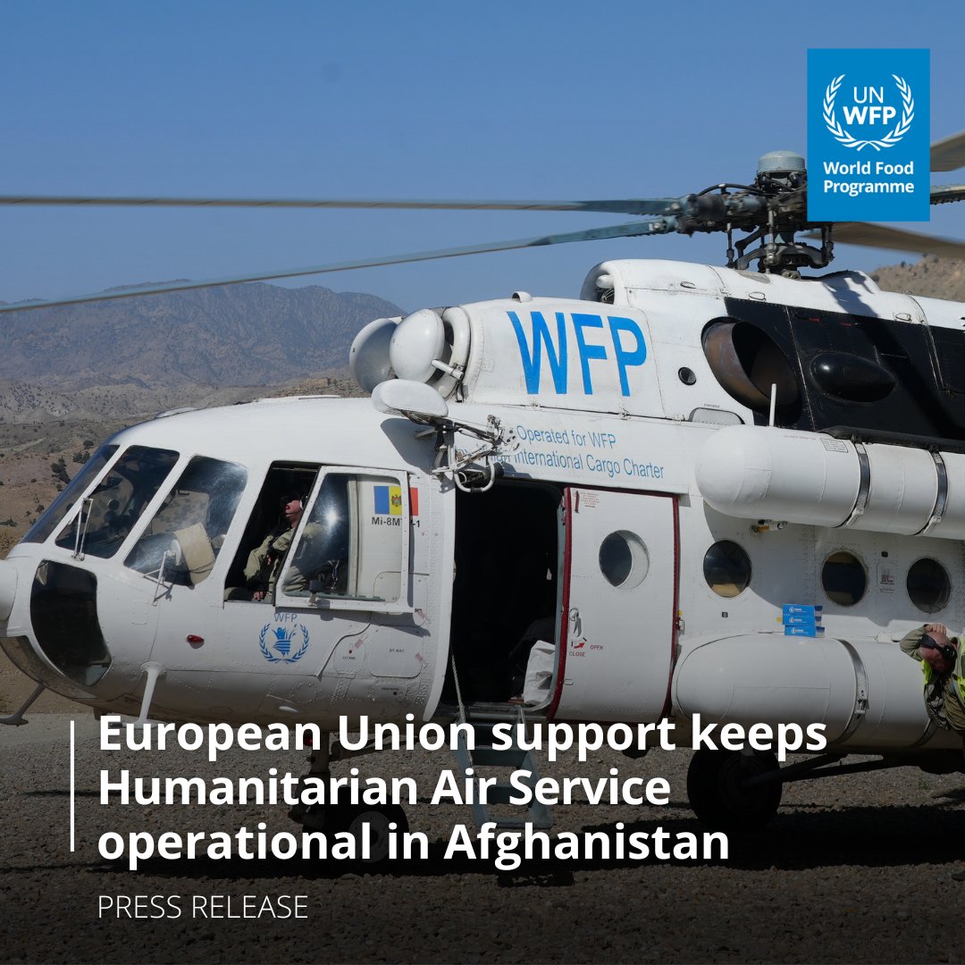 WFP in Afghanistan (@wfp_afghanistan) on Twitter photo Behind every <a href="/WFP_UNHAS/">UN Humanitarian Air Service</a> flight is a story of hope — aid delivered, lives saved, and communities connected to the support they urgently need.
Thanks to contributions of US$4.6 million from partners like the 🇪🇺, UNHAS remains operational.
Press release: tinyurl.com/38rkvtxw Behind every <a href="/WFP_UNHAS/">UN Humanitarian Air Service</a> flight is a story of hope — aid delivered, lives saved, and communities connected to the support they urgently need.
Thanks to contributions of US$4.6 million from partners like the 🇪🇺, UNHAS remains operational.
Press release: tinyurl.com/38rkvtxw