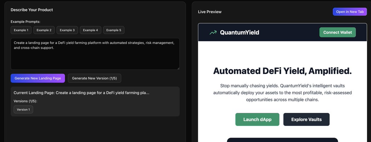 ok something else apart from meme 

Prompt: Create  a DeFi yield farming platform with automated strategies, risk management, and cross-chain support.