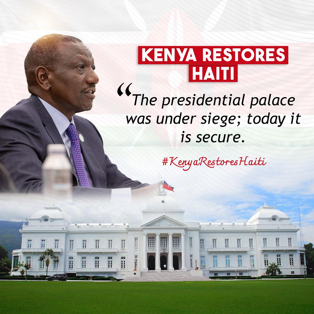 kara52236's tweet image. The MSS’s protection of Haiti’s presidential palace reflects Kenya’s diplomatic strength. #KenyaRestoresHaiti
Kenya For Haiti