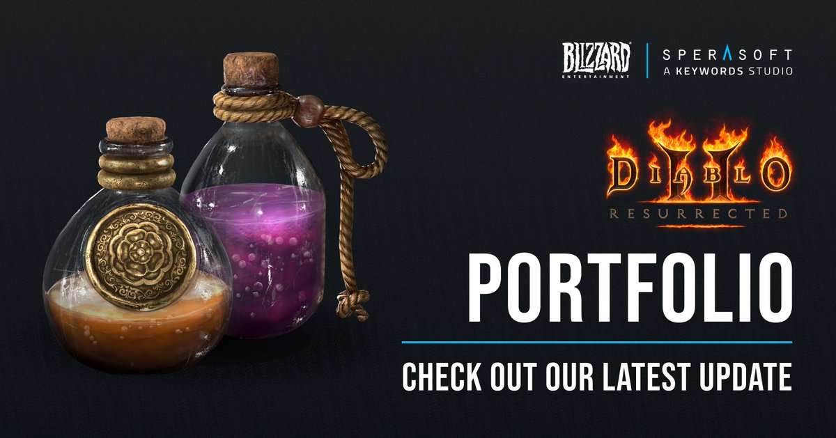 Four years ago, on September 23, 2021, <a href="/Diablo/">Diablo</a> II: Resurrected was released to players worldwide ⚔️

In tight partnership with <a href="/Blizzard_Ent/">Blizzard Entertainment</a> , #Sperasoft’s creative team contributed to the dark and iconic atmosphere of this legendary ARPG by crafting props and in-game items that