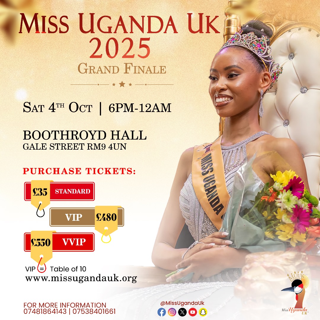 MissUgandaUK's tweet image. GRAB your tickets in TIME  #SellOutShow 
.....
£35.00
🎟missugandauk.org🎟
.....
 #morethanabeautypageant #Leaveyourlegacy