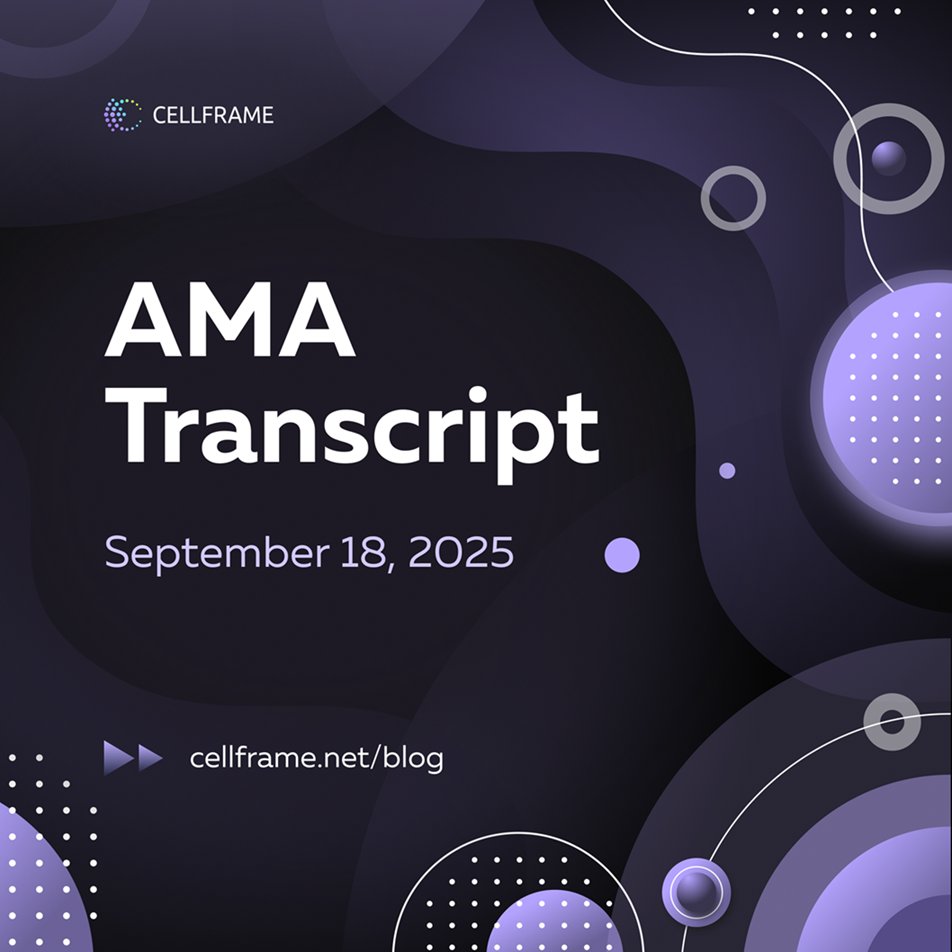 cellframenet's tweet image. 🔖 We&apos;ve prepared the full text version of the latest AMA session from September 18 with Dmitry Gerasimov — Demlabs CEO and Cellframe project leader!

The transcript includes Dmitry’s answers to the most important and interesting questions from the community.

Key topics we…