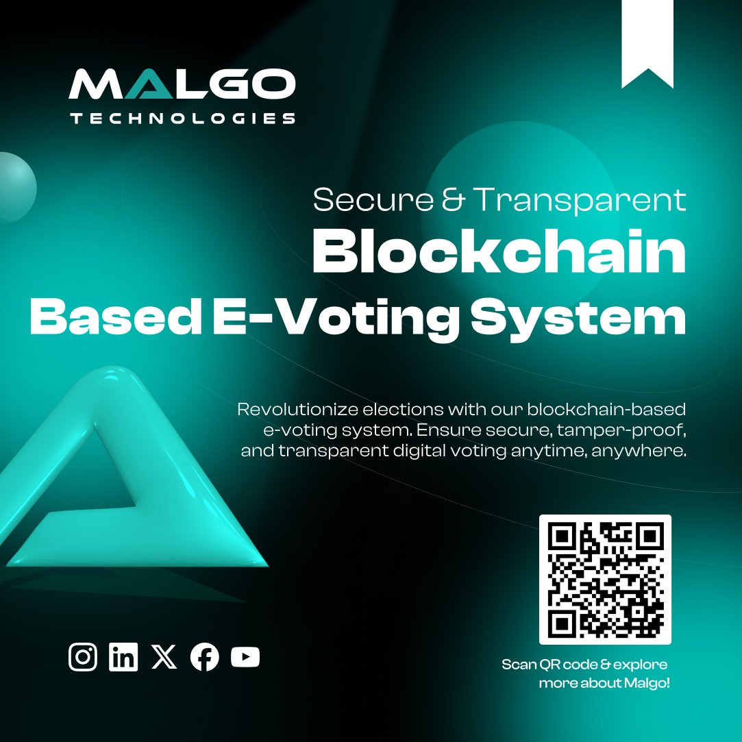 malgotech's tweet image. Explore the power of blockchain in e-voting! From tamper-proof ballots to real-time verification, see why the future of elections is digital &amp;amp; decentralized. 
🔗 malgotechnologies.com/blockchain-bas…

#BlockchainVoting #EVoting #Malgo #SecureVoting #GovTech #SecureElections #Decentralization