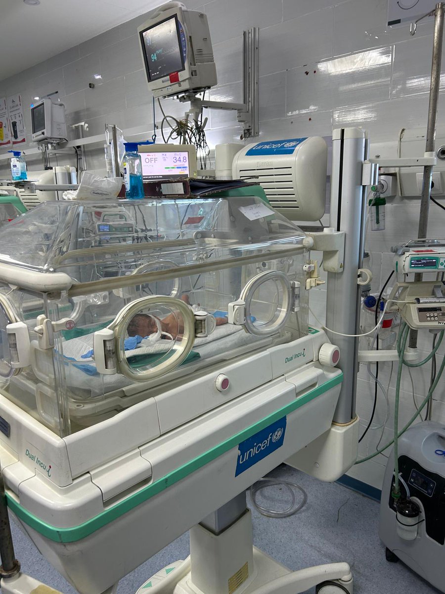 UNICEFpalestine's tweet photo. Yesterday, @UNICEF delivered urgently needed hygiene supplies to hospitals &amp; health centres in #Gaza City, &amp; visited ICU wards where doctors &amp; nurses care for premature babies struggling for their lives.

We are on the ground supporting, but #children need a ceasefire. https://t.co/IpH0RdXof3