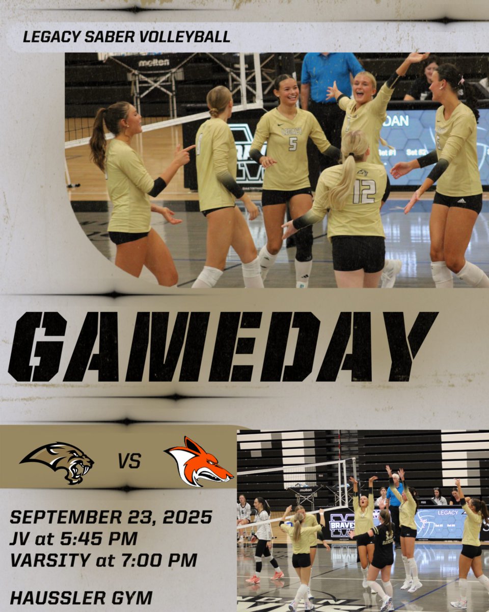🏐 GAME DAY! Our JV &amp; Varsity Sabers take on Williston tonight in the Hauss! 🖤💛 Big thanks to our amazing student section — your energy has been electric! Keep showing up, keep bringing the noise, and let’s make it another night to remember!