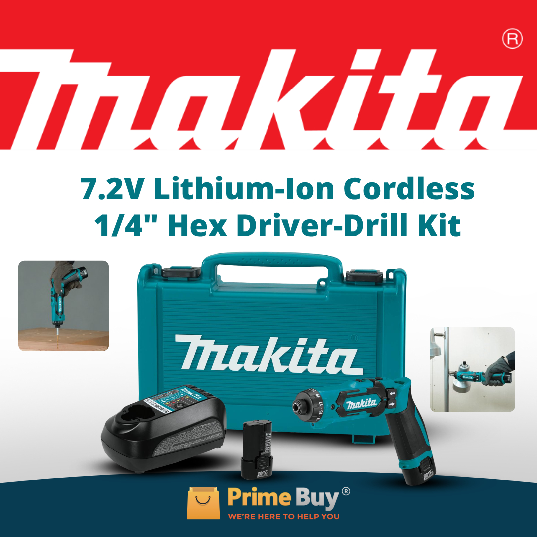 MegaSolutionsL1's tweet image. 👉bit.ly/4neO77D Makita DF012DSE 7.2V Lithium‑Ion Cordless 1/4&quot; Hex Driver‑Drill Kit with Auto‑Stop Clutch. The DF012DSE combines a compact design with 21 clutch settings &amp;amp; an auto-stop clutch for extra-fastening control.🛍️Shop with Prime Buy! #Makita #drill #powertools
