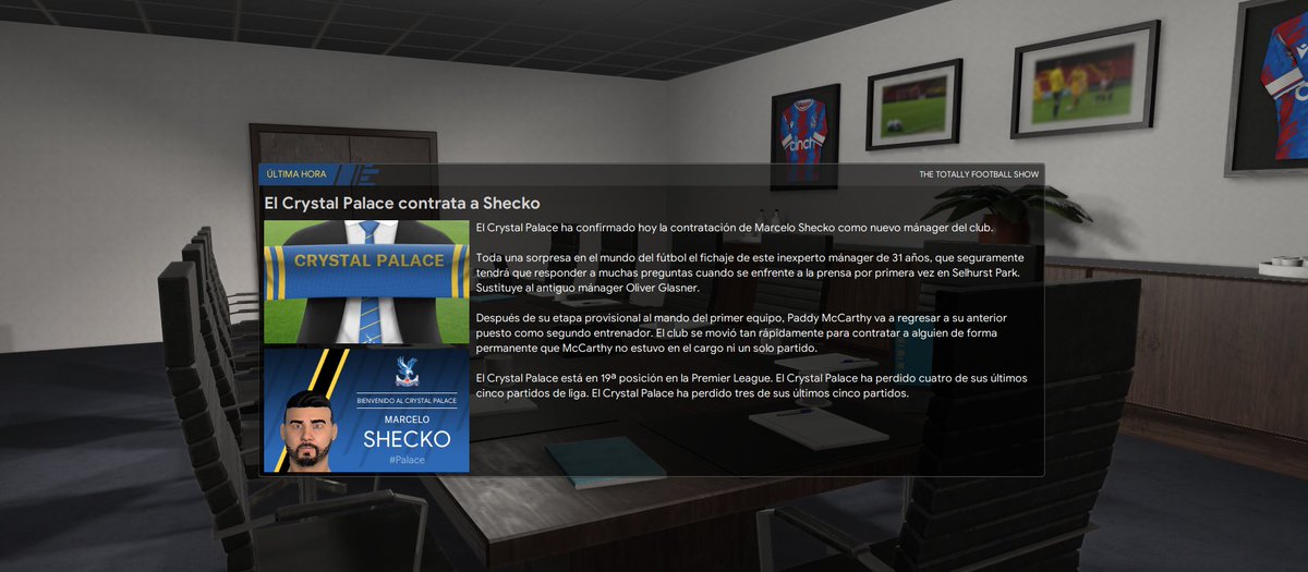 Sheeecko's tweet image. Comenzare el RETO SIR ALEX FERGUSON de @vinales_pablo que tenía muchas ganas de realizar y me ha tocado el @CPFC. 

Oliver Glasner despedido 3 días antes así que veamos qué tal nos va con este gran desafío donde también competiremos en Conference League. 

#FM24 @FMSite