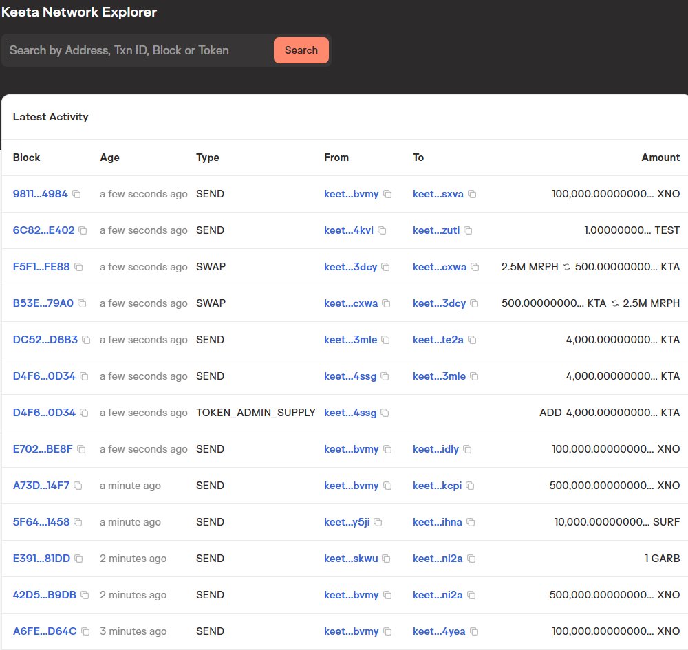 I launched (Nano 2.0) on $KTA. Same 133M supply. Currently spamming the Keeta network with $XNO (2.0) transactions for the culture. 🤣

The tokens are worthless and untradeable without a DEX, but hey I'm sending them out to anyone that wants some. Drop your addy. Will distribute