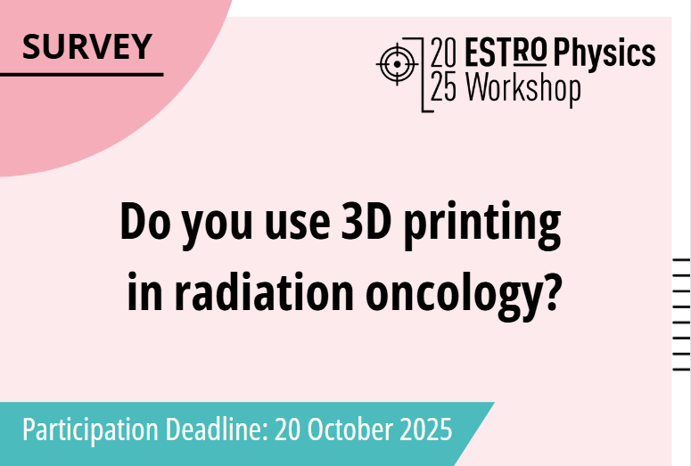 📢 Med. physicists, physicians, engineers &amp; RT professionals: share your experience with 3D printing! Help shape an open-access paper &amp; guide future clinical use.
🗓 Deadline: 20 Oct
Partial results @ ESTRO Physics workshop!
👉 bit.ly/3KzQUda #ESTROPhys25 #medphys