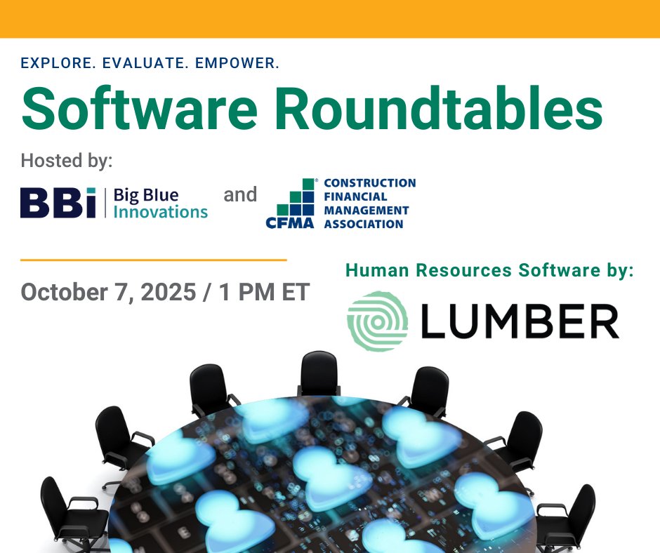 lumberfi_inc's tweet image. Join BBI and CFMA for a Software Roundtable featuring Lumber!

Seek a better understanding of software options and learn how Lumber compares to your current systems.

👉 Save your spot today: hubs.la/Q03KvT1K0

#ConstructionFinance #ConstructionTech #ConstructionSoftware