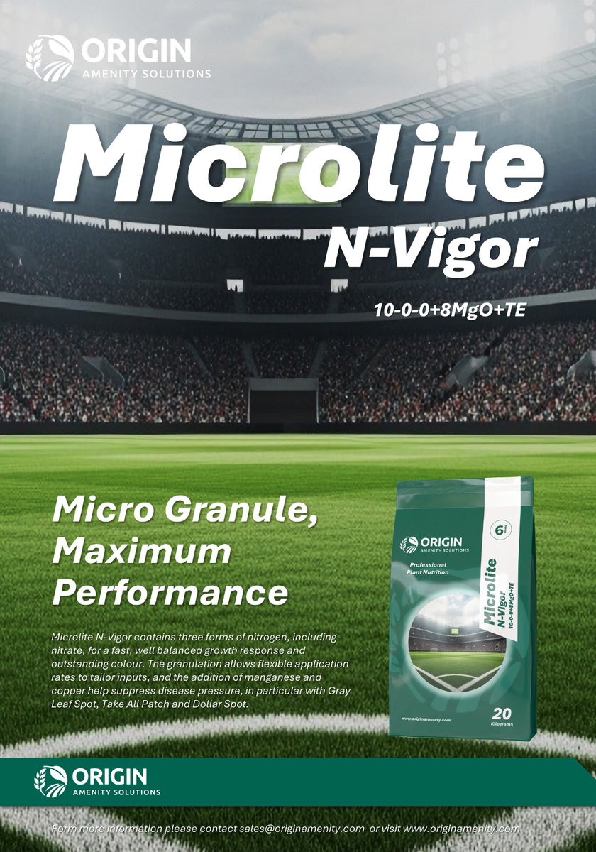 OriginAmenity's tweet image. Combat Gray Leaf Spot, Take All Patch and Dollar Spot plus more with Microlite N-Vigor!

For more details please email sales@originamenity.com or click the link below to visit our website.

originamenity.com

#OriginAmenitySolutions