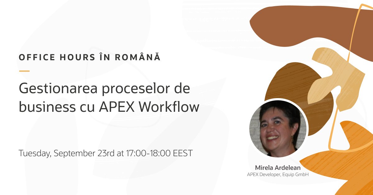 OracleAPEX's tweet image. 🔴 Într-o oră începem, vă așteptăm!

apex.oracle.com/go/apex-romani…

#orclAPEX #LowCode