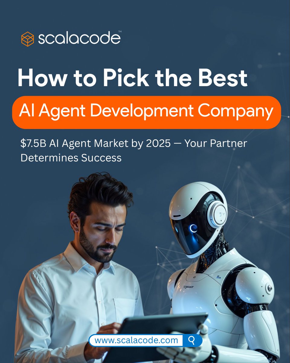 scala_code's tweet image. Choosing the right #AIAgent partner = digital success or failure.

We break down 3 must-know factors (with stats) to help you choose smarter. 

👉 Read more: scalacode.com/blog/top-ai-ag…

#ArtificialIntelligence #FutureOfWork #DigitalInnovation #Scalacode