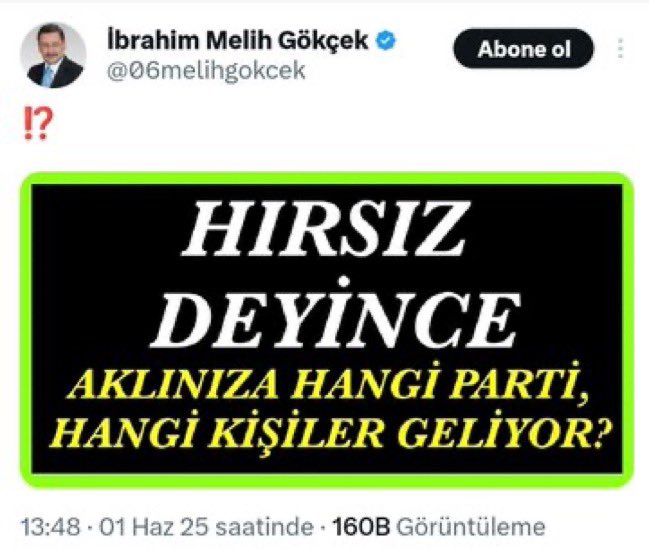 İ. Melih Gökçek sormuş. Cevaplarınızı alalım.