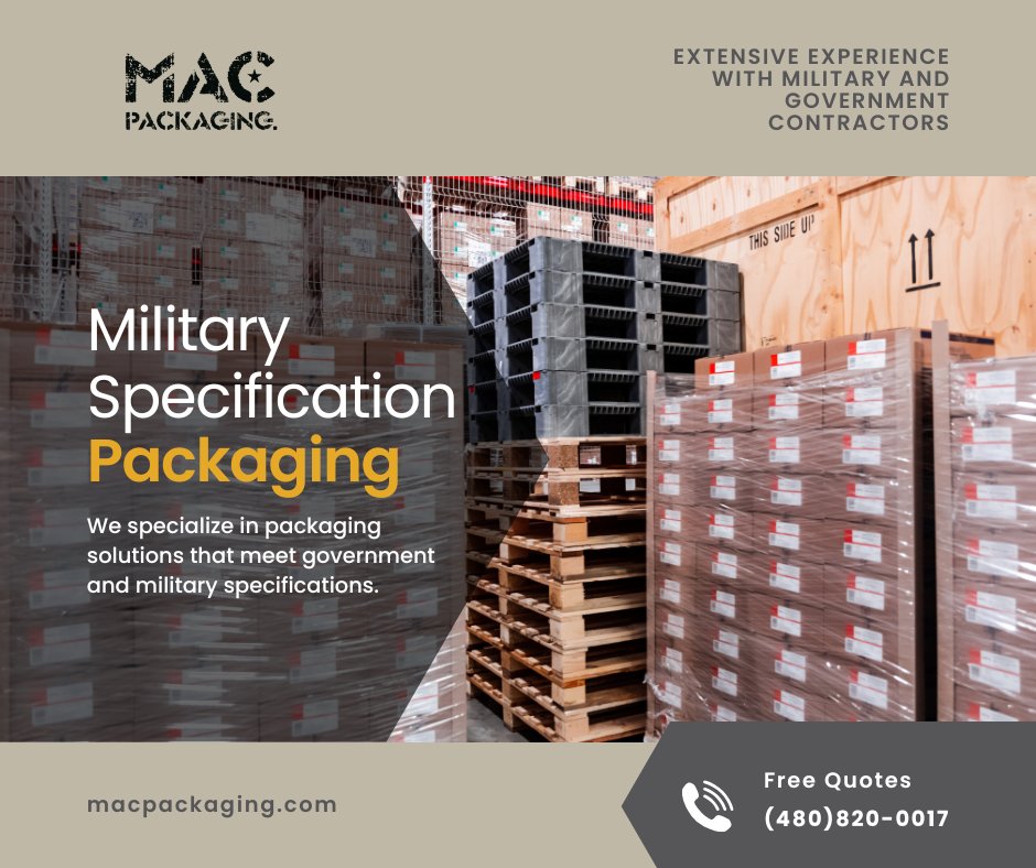 Find out more ▶ macpackaging.com

Mil Spec bags, boxes, tape, wraps, barrier materials and VCI, as well as industrial packaging, shipping, and storage products.

#military #crates #labels #milspec #crates #woodenshippingcrates #shippingcontainer #ship #packaging #foam
