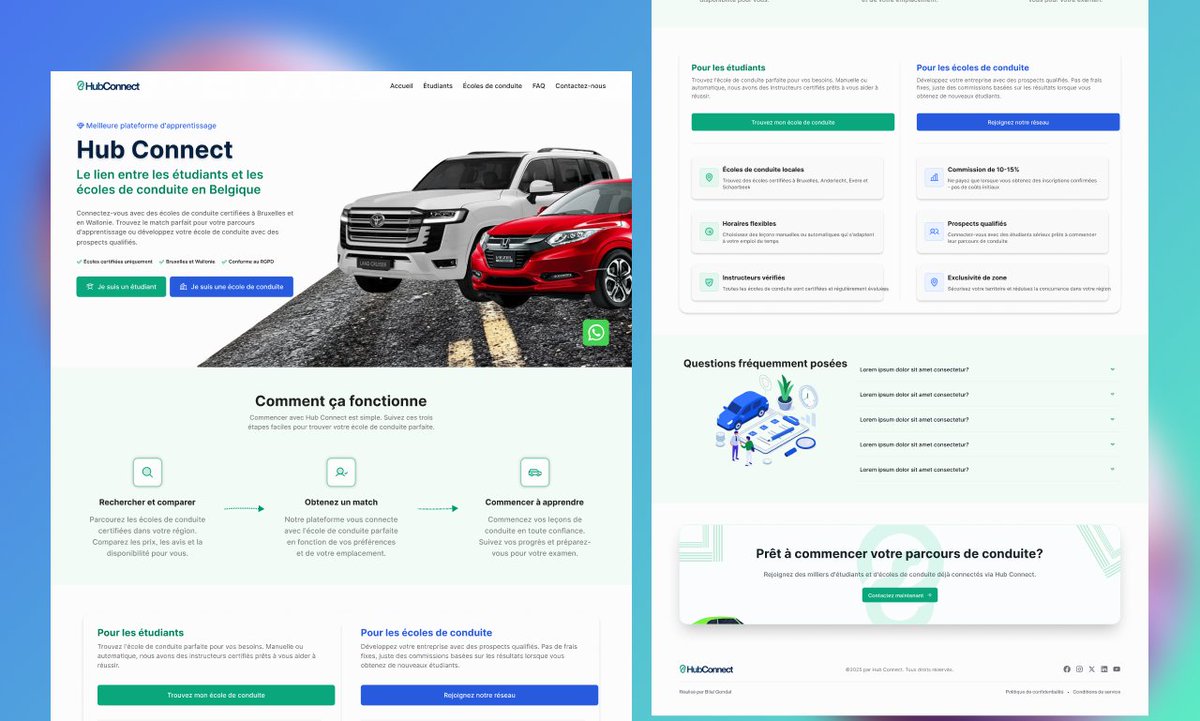 Mrbill__UIUX's tweet image. Hub Connect is the bridge between students and driving schools in Belgium. Making access to driving education simpler, faster, and more connected.