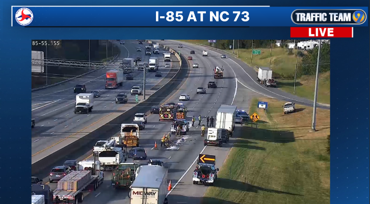 TrafficTeam9's tweet image. UPDATE: The left lane has REOPENED I-85 SB at NC 73 in #ConcordNC #CabarrusCo