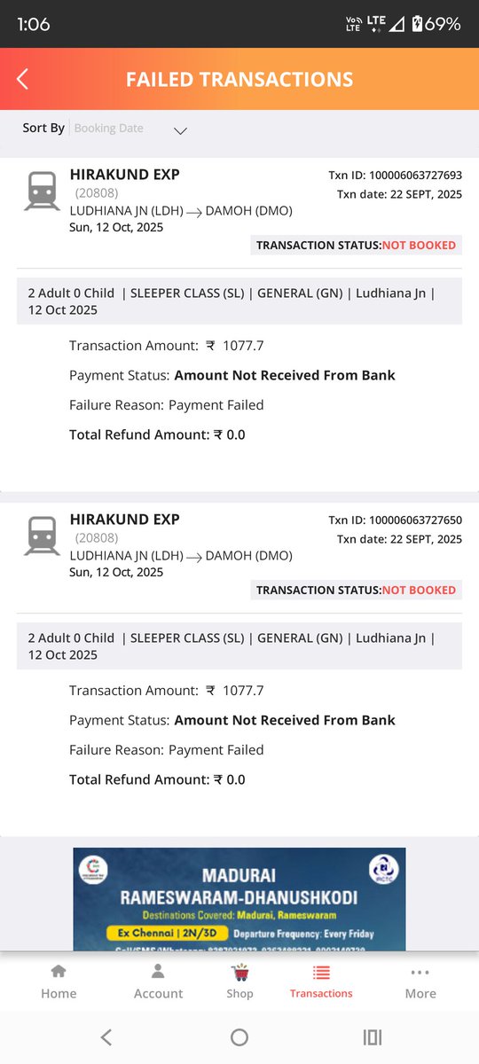 RebelJassi's tweet photo. Dear @IRCTCofficial, money has been deducted from my account twice, neither the ticket has been booked nor have you told me in how many days my money will be returned. If this is how your app works then closeit.@AshwiniVaishnaw @RailwaySeva @RailwayNorthern @PMOIndia @ajeetbharti https://t.co/y7MRFqPjTi