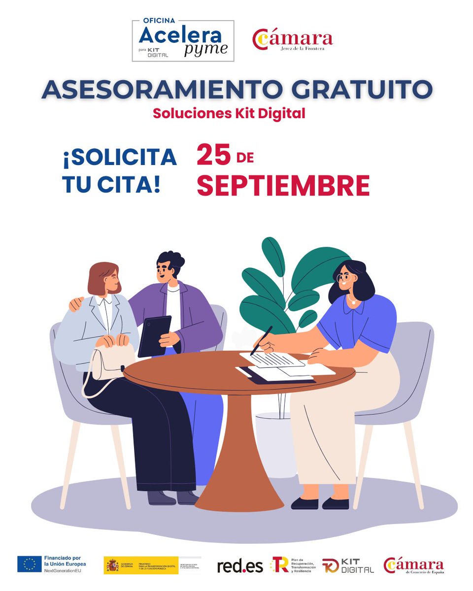 CamaraJerez's tweet image. 🎯 ¿Eres emprendedor o pyme?
📍Cámara de Jerez
📅 Jueves, 25 septiembre
🕘 09:00 a 13:00
📲 Reservas: 603629267

#OficinasAcelerapyme; #Acelerapyme #PlanDeRecuperación #NextGenerationEU #TransformaciónDigital @redpuntoes  @camarascomercio @SEDIAgob  @P_Recuperacion  @Acelerapyme