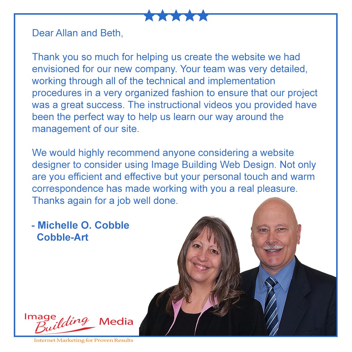 ImageBuilding's tweet image. We are so glad we could help your vision come to life, Michelle! Thank you for allowing us to create a website for your new company! bit.ly/3Laax9J #art #website #internetmarketing