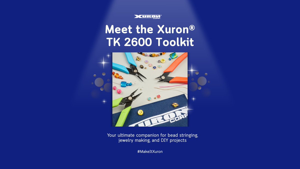 Xuron's tweet image. Unleash your creativity! 🎨 The Xuron® TK 2600 Toolkit is your new best friend for all things bead stringing, jewelry making &amp;amp; DIY. Precision tools designed for everyone. Craft with confidence! ✨ #DIYTools #JewelryMaking #Crafting