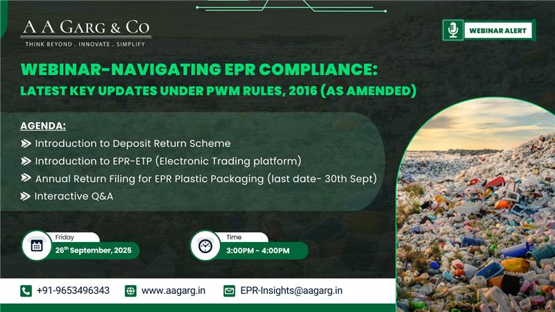 AAGargCo's tweet image. 🔔 Webinar Alert: EPR Compliance Essentials
Plastic Packaging EPR rules are evolving fast ⚡
Stay updated to avoid penalties &amp;amp; strengthen compliance.

📅 26 Sept 2025 | ⏰ 3–4 PM

🔗 Register here: events.teams.microsoft.com/event/7be86805…

#EPRCompliance #PWMRules2016