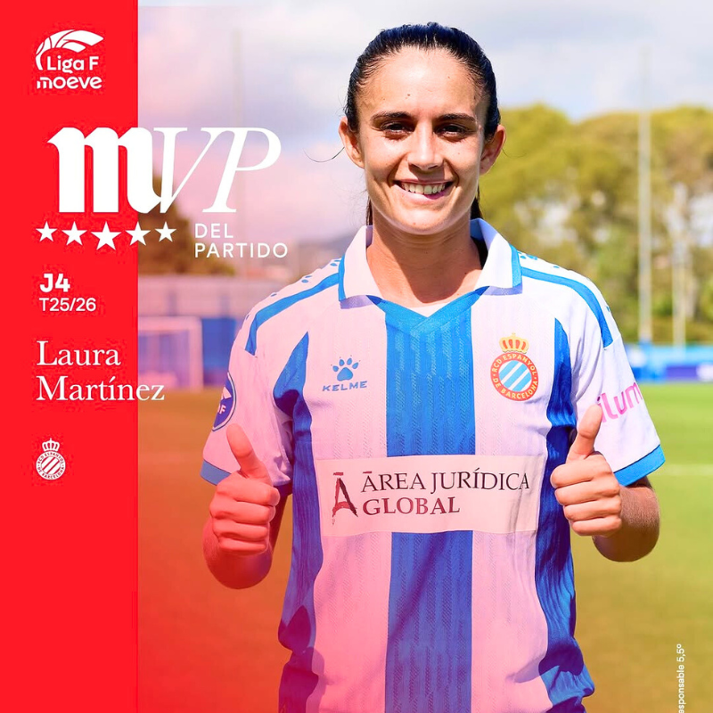⚽️ RCD Espanyol 𝟭 – 𝟭 Athletic Club | Liga F

Un duelo de máxima intensidad en la Dani Jarque dejó reparto de puntos entre blanquiazules y rojiblancas.

🌟 Laura Martínez, elegida MVP del partido, brilló por su trabajo incansable y liderazgo en el centro del campo.