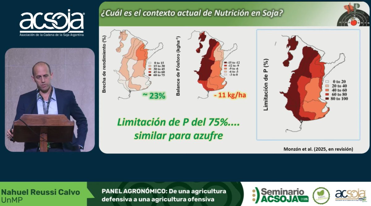 Excelente presentación de <a href="/ReussiNahuel/">Nahuel Reussi Calvo</a> en Seminario <a href="/ACSOJA_Arg/">ACSOJA 🌱</a> brechas de nutrición explican brechas de rendimiento, mejorar balances de nutrientes y condiciones físicas y biológicas de los suelos #nutricionbasadaenevidencia #datomatarelato